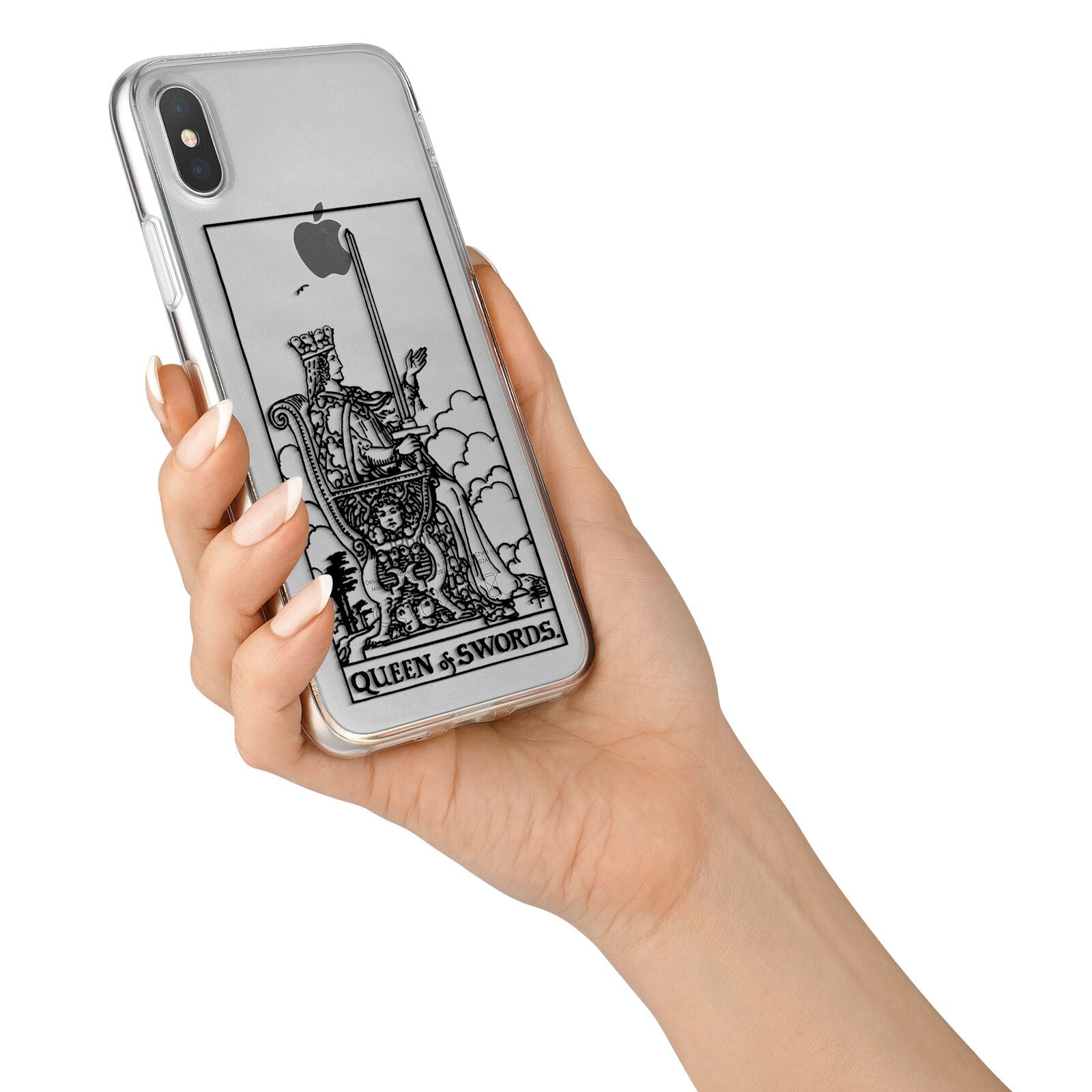 Queen of Swords Monochrome iPhone X Bumper Case on Silver iPhone Alternative Image 2