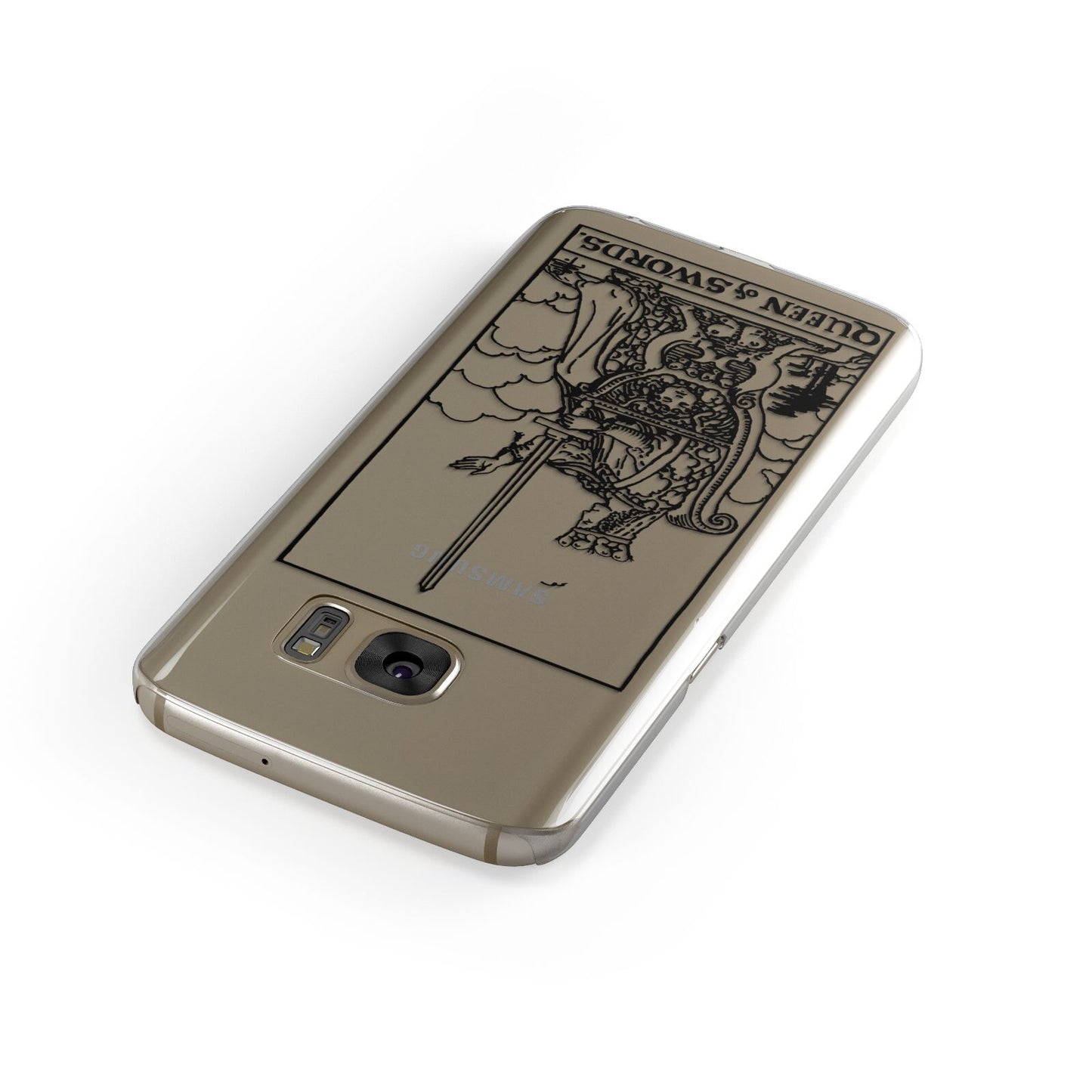 Queen of Swords Monochrome Samsung Galaxy Case Front Close Up