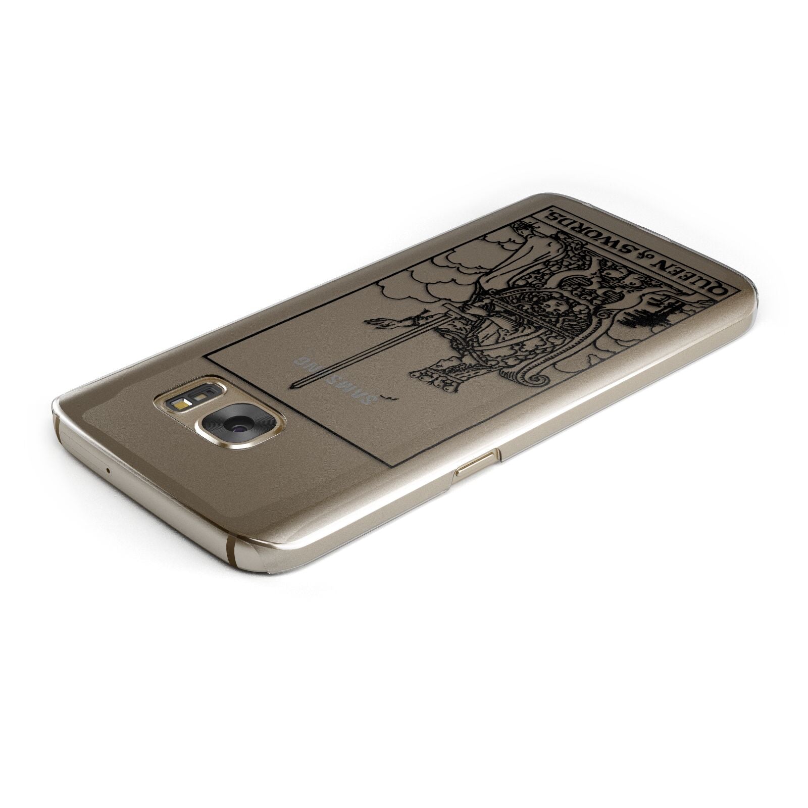 Queen of Swords Monochrome Samsung Galaxy Case Top Cutout