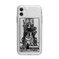 Queen of Wands Monochrome Apple iPhone 11 in White with Bumper Case