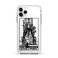 Queen of Wands Monochrome Apple iPhone 11 Pro in Silver with White Impact Case