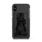 Queen of Wands Monochrome Apple iPhone Xs Impact Case Black Edge on Black Phone