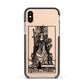 Queen of Wands Monochrome Apple iPhone Xs Impact Case Black Edge on Gold Phone