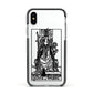 Queen of Wands Monochrome Apple iPhone Xs Impact Case Black Edge on Silver Phone