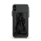 Queen of Wands Monochrome Apple iPhone Xs Impact Case White Edge on Black Phone