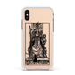 Queen of Wands Monochrome Apple iPhone Xs Impact Case White Edge on Gold Phone