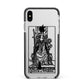 Queen of Wands Monochrome Apple iPhone Xs Max Impact Case Black Edge on Silver Phone