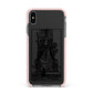 Queen of Wands Monochrome Apple iPhone Xs Max Impact Case Pink Edge on Black Phone