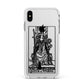 Queen of Wands Monochrome Apple iPhone Xs Max Impact Case White Edge on Silver Phone