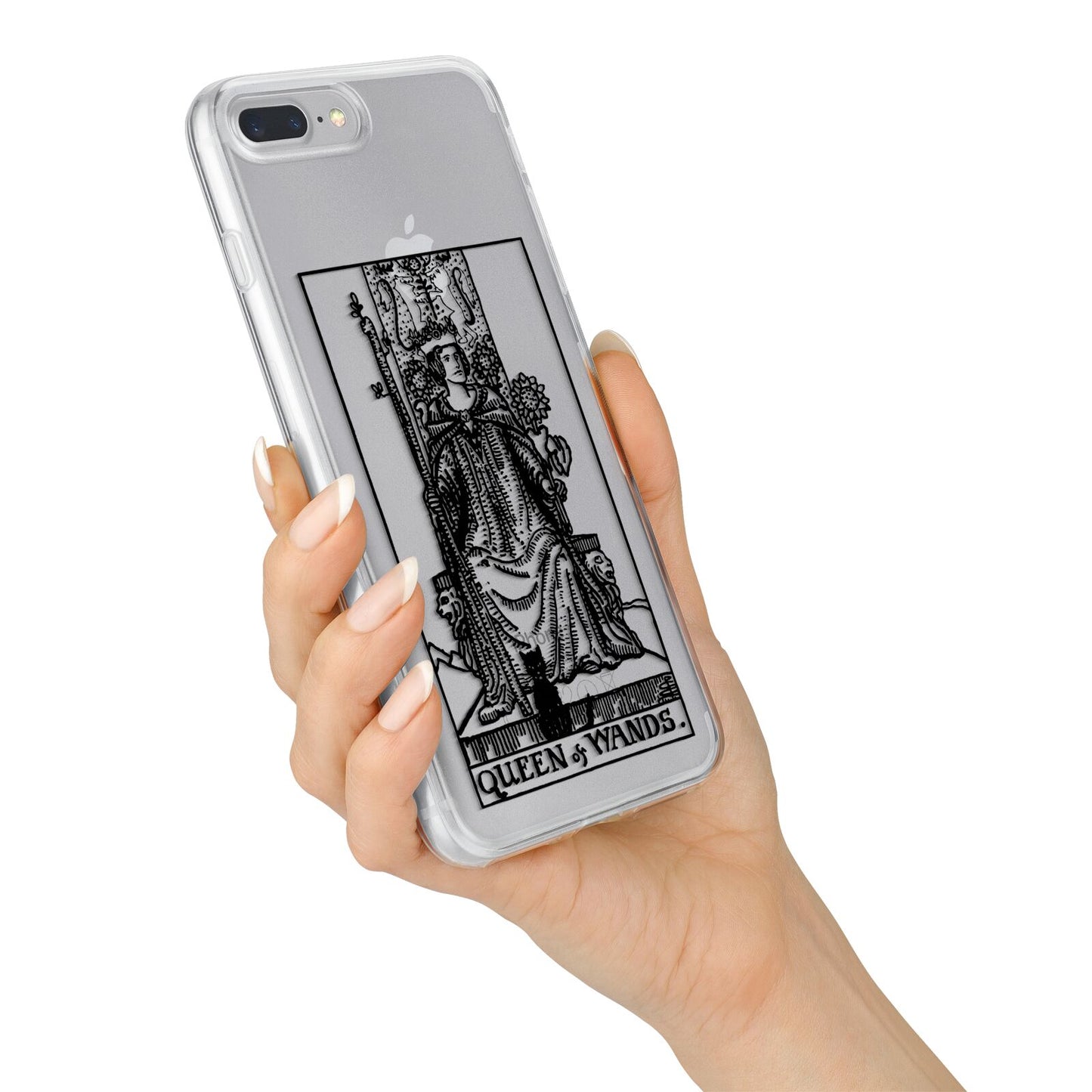 Queen of Wands Monochrome iPhone 7 Plus Bumper Case on Silver iPhone Alternative Image