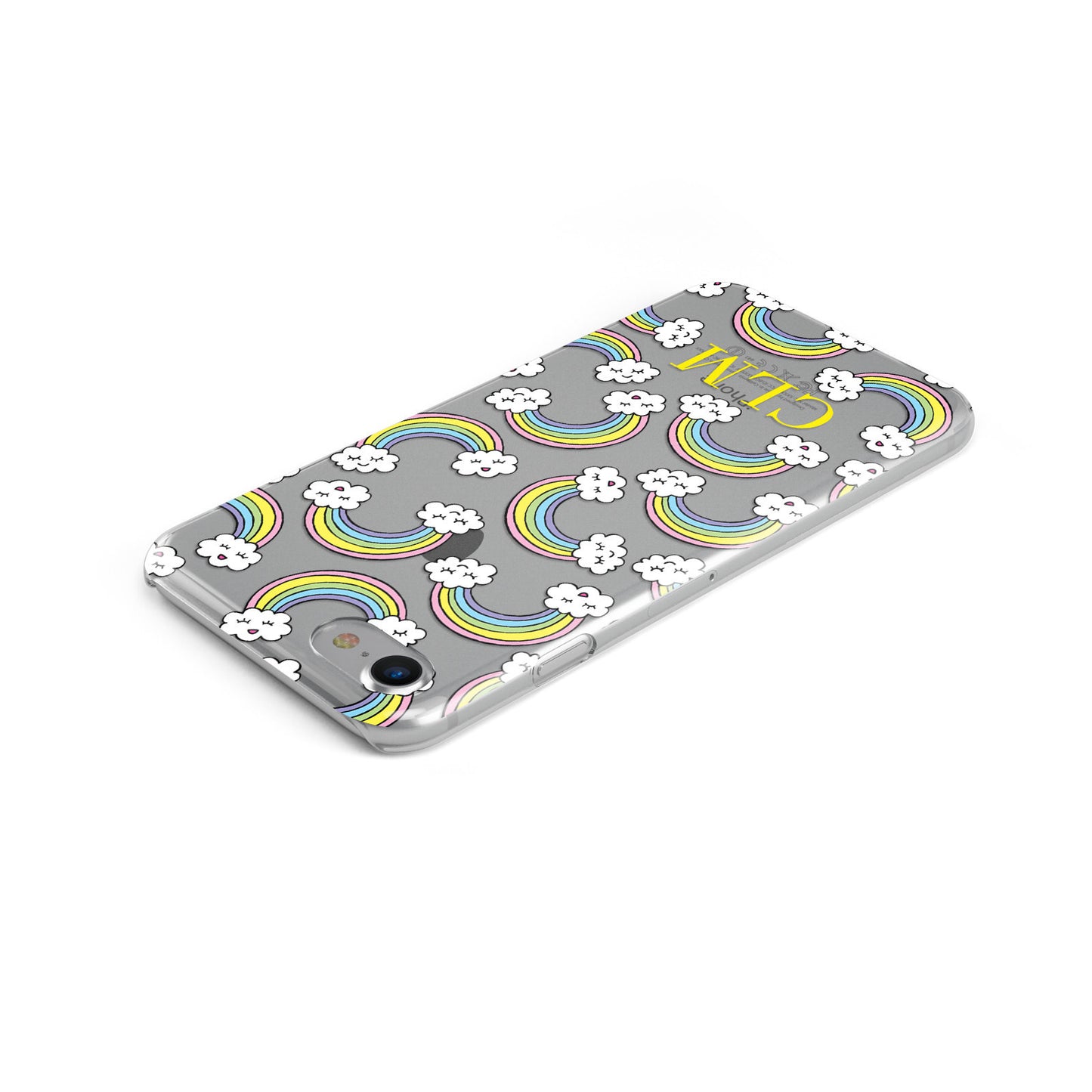 Rainbow Initials Personalised Apple iPhone Case Top Cutout