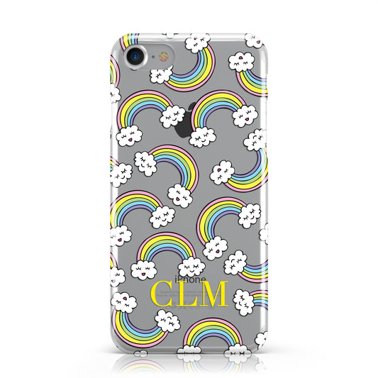 Rainbow Initials Personalised Apple iPhone Case