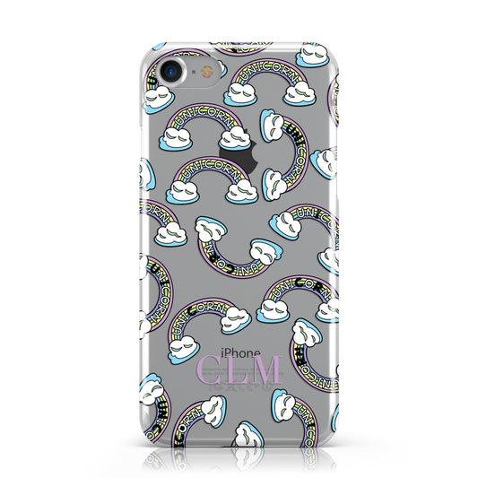 Rainbow Unicorn Personalised Initials Apple iPhone Case