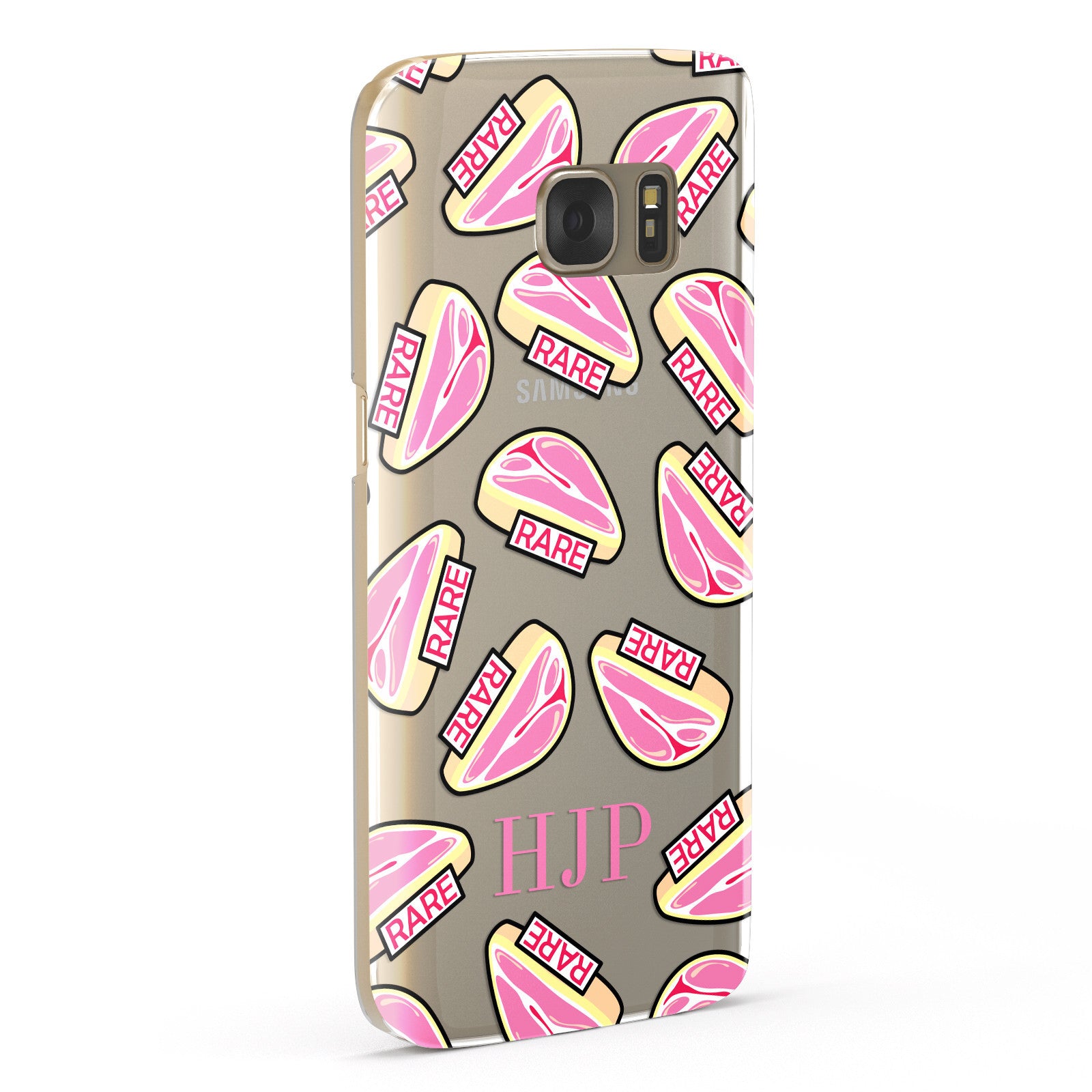 Personalised Rare Meat Initials Clear Samsung Galaxy Case Fourty Five Degrees
