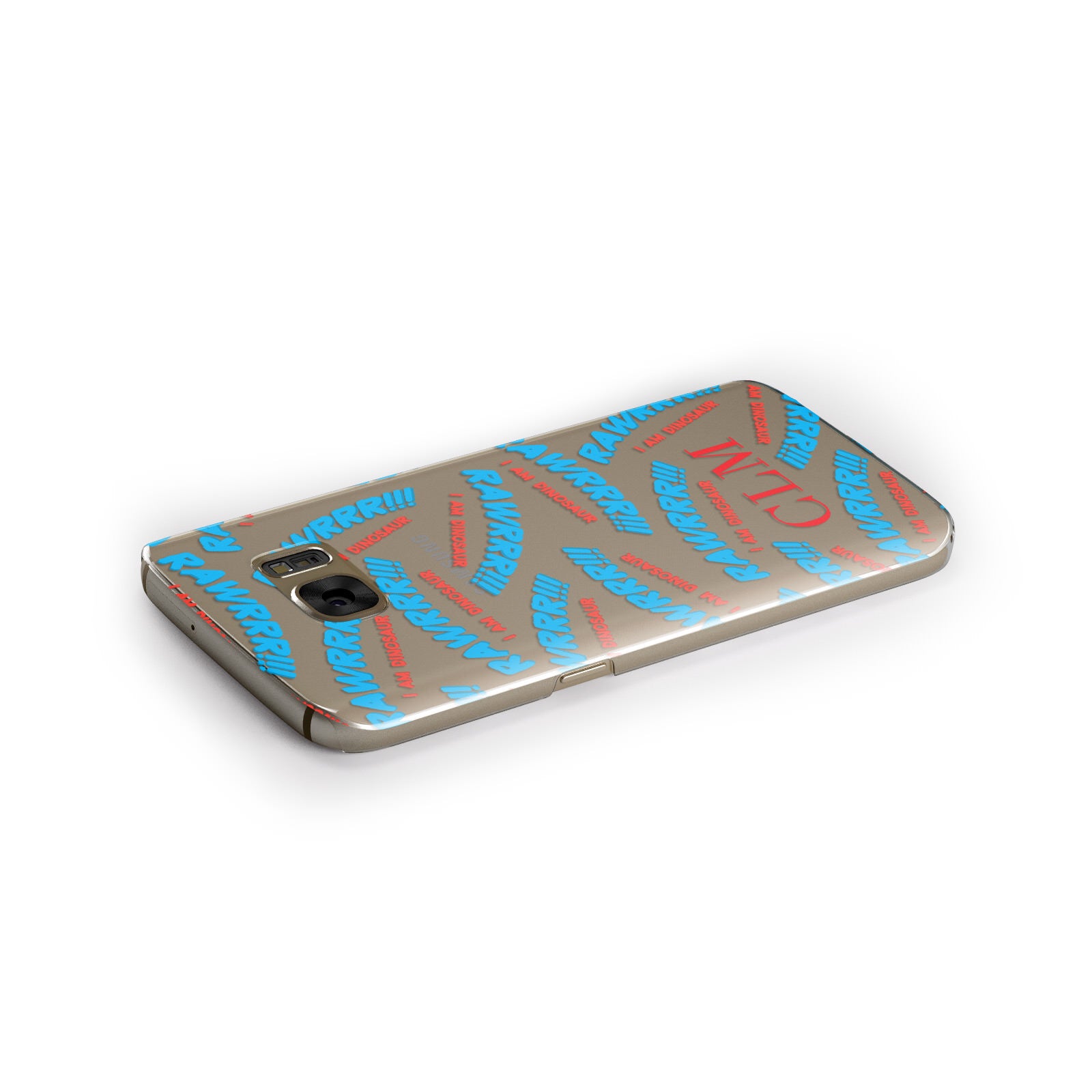 Personalised Rawr Dino Initials Samsung Galaxy Case Side Close Up