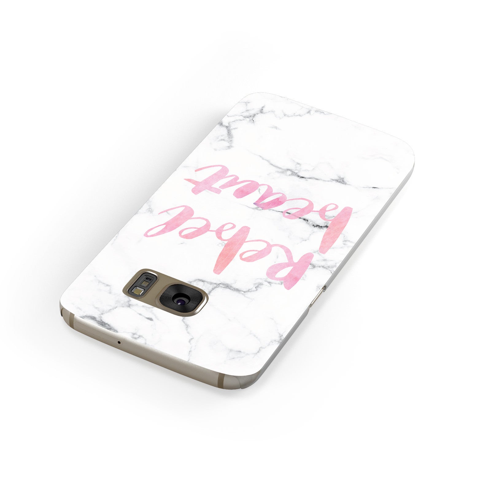 Rebel Heart Grey Marble Effect Samsung Galaxy Case Front Close Up