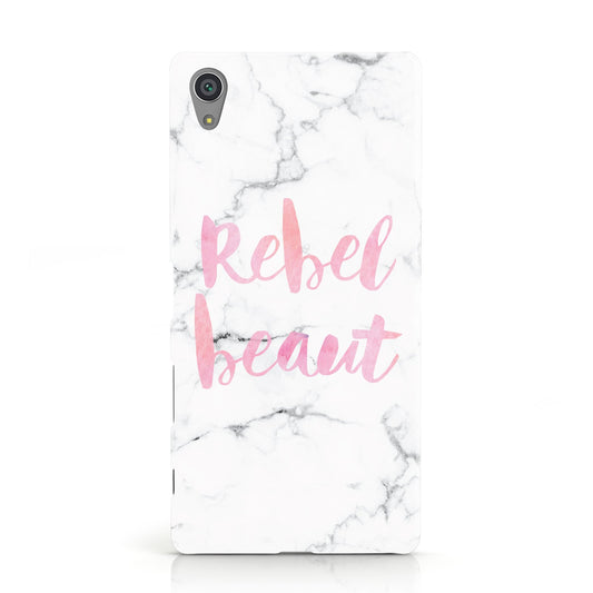 Rebel Heart Grey Marble Effect Sony Xperia Case