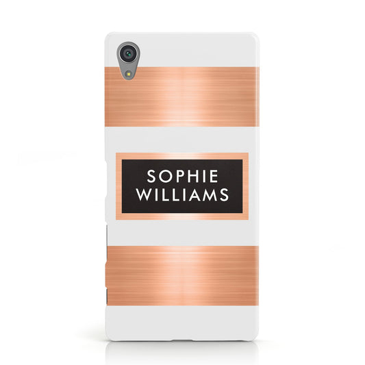 Personalised Rose Gold Name Text Initials Sony Xperia Case