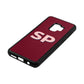 Personalised Dark Red Saffiano Leather Samsung S9 Case Side Angle
