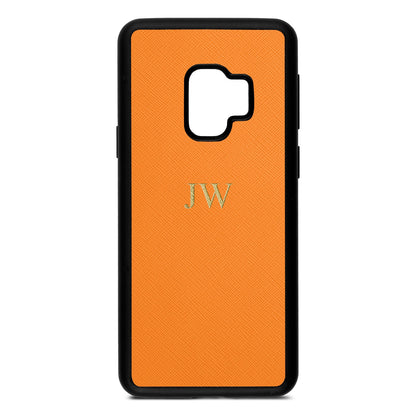 Personalised Saffron Saffiano Leather Samsung S9 Case