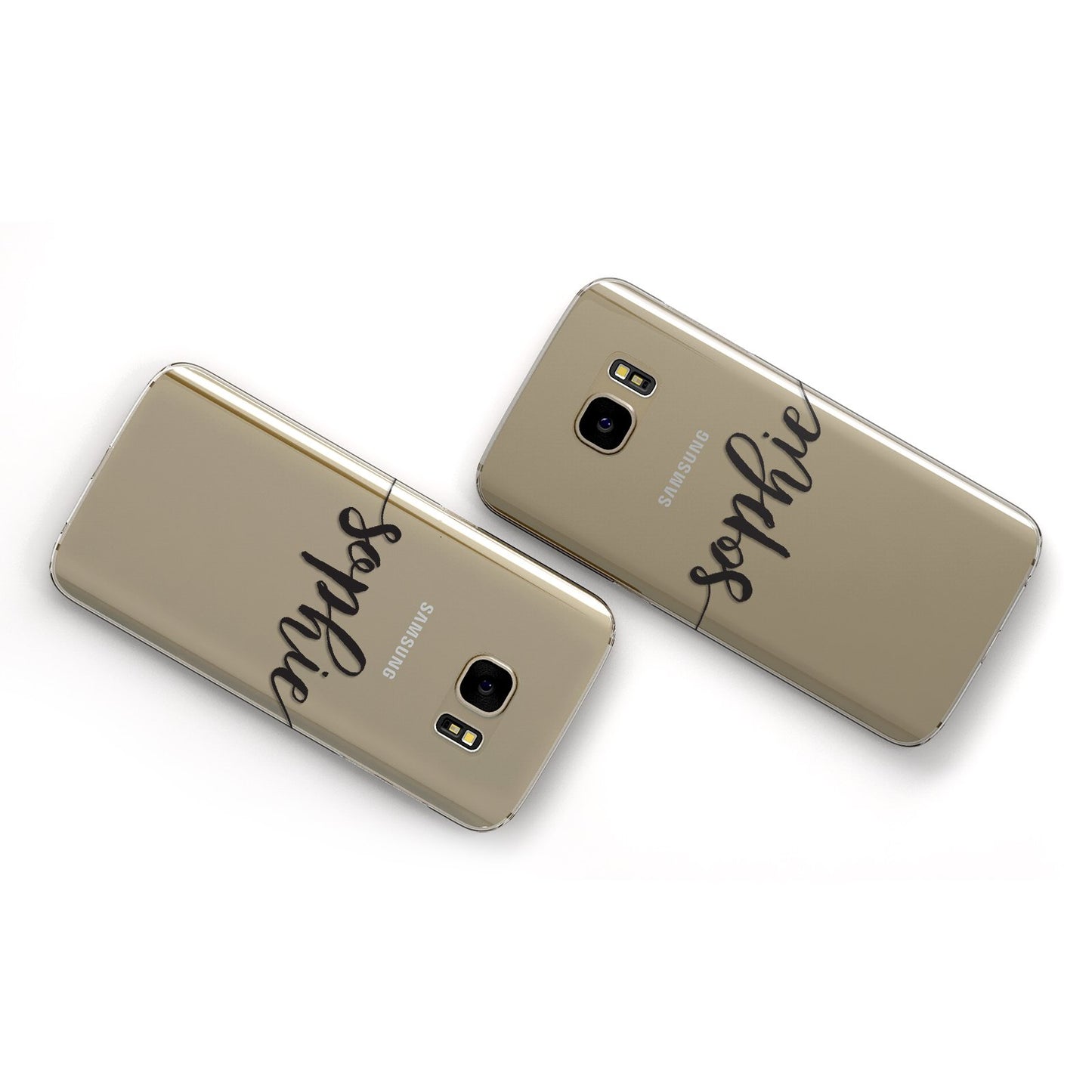 Personalised Scroll Name Handwritten Clear Custom Samsung Galaxy Case Flat Overview