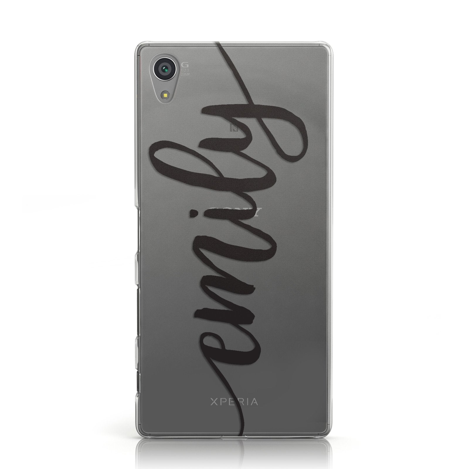 Personalised Scroll Side Handwritten Name Clear Sony Xperia Case
