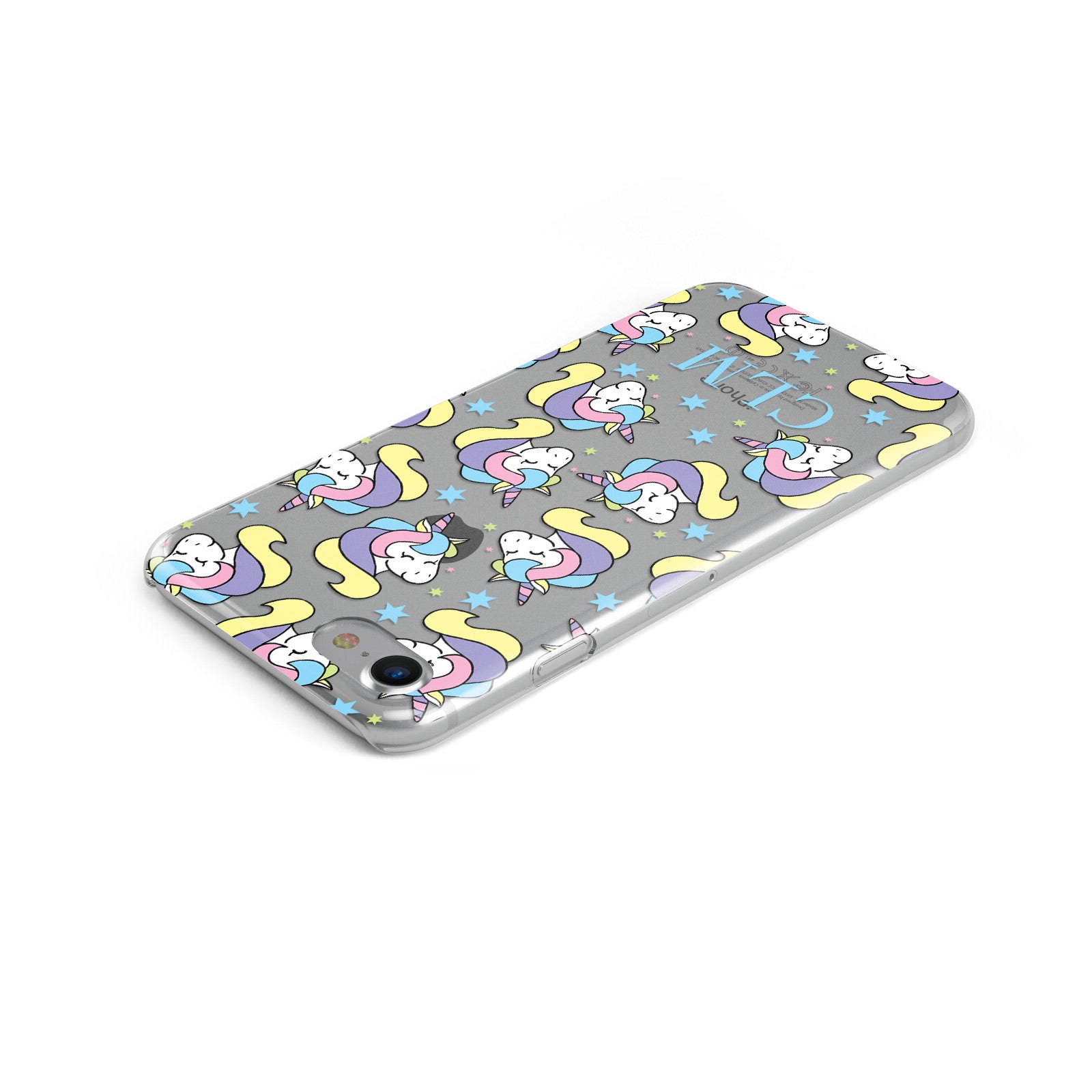Sleepy Unicorn Personalised Apple iPhone Case Top Cutout