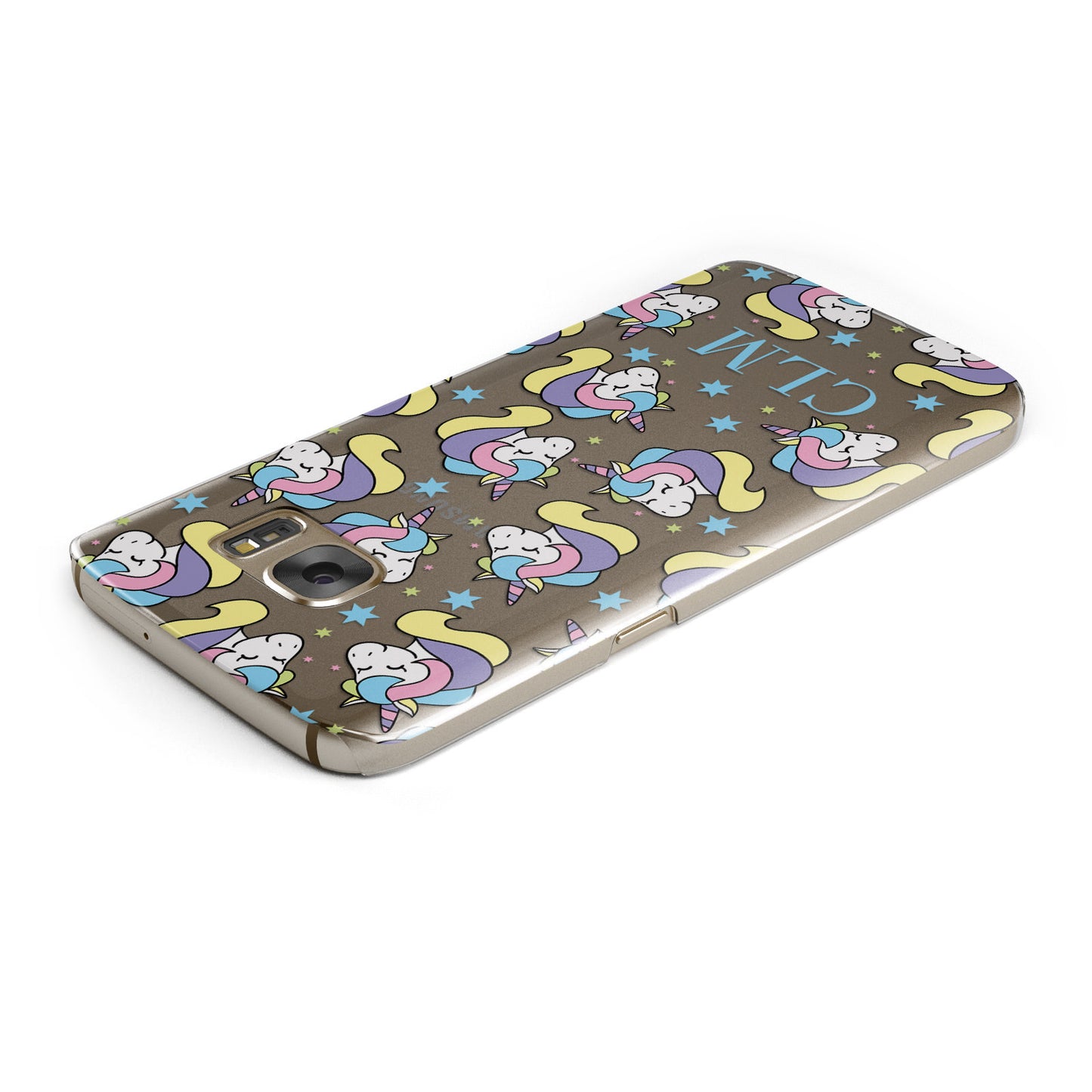 Sleepy Unicorn Personalised Samsung Galaxy Case Top Cutout