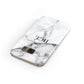 Personalised Small Marble Initials Custom Samsung Galaxy Case Front Close Up
