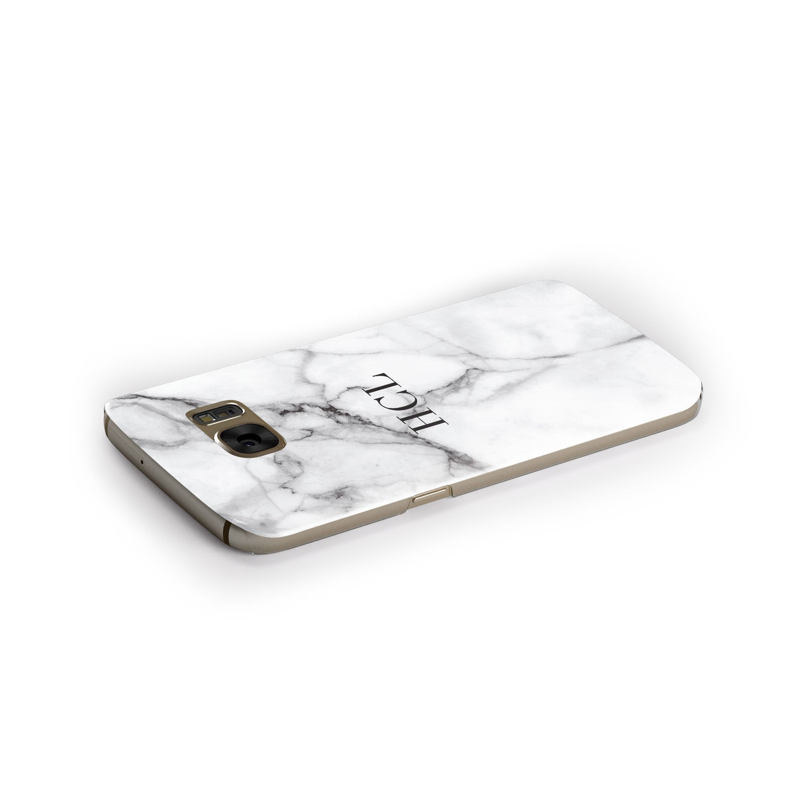 Personalised Small Marble Initials Custom Samsung Galaxy Case Side Close Up