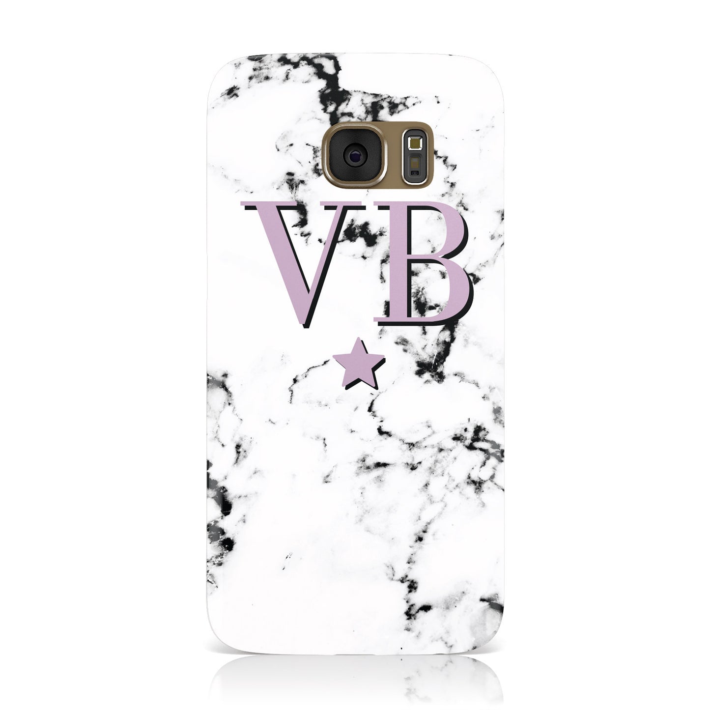 Personalised Star With Monogram Marble Samsung Galaxy Case
