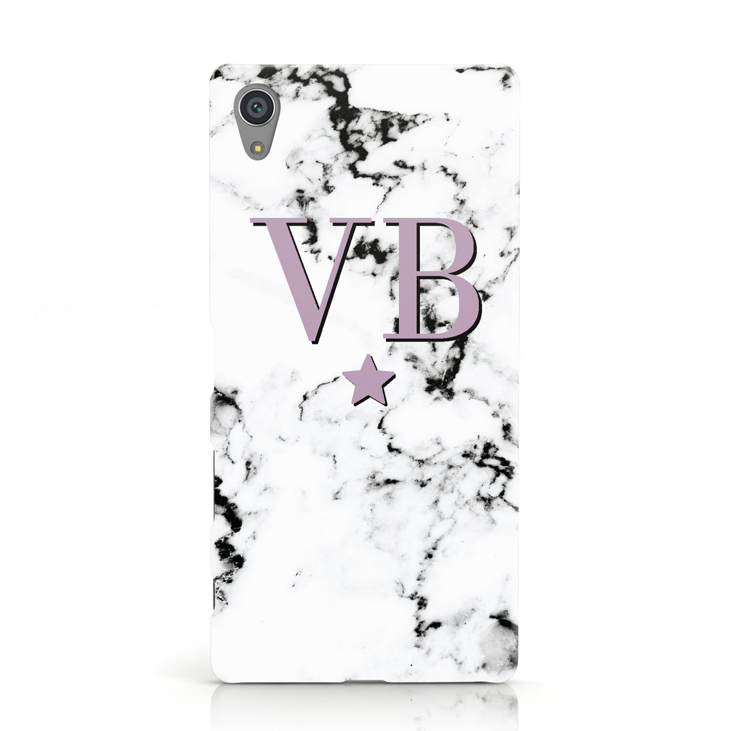 Personalised Star With Monogram Marble Sony Xperia Case