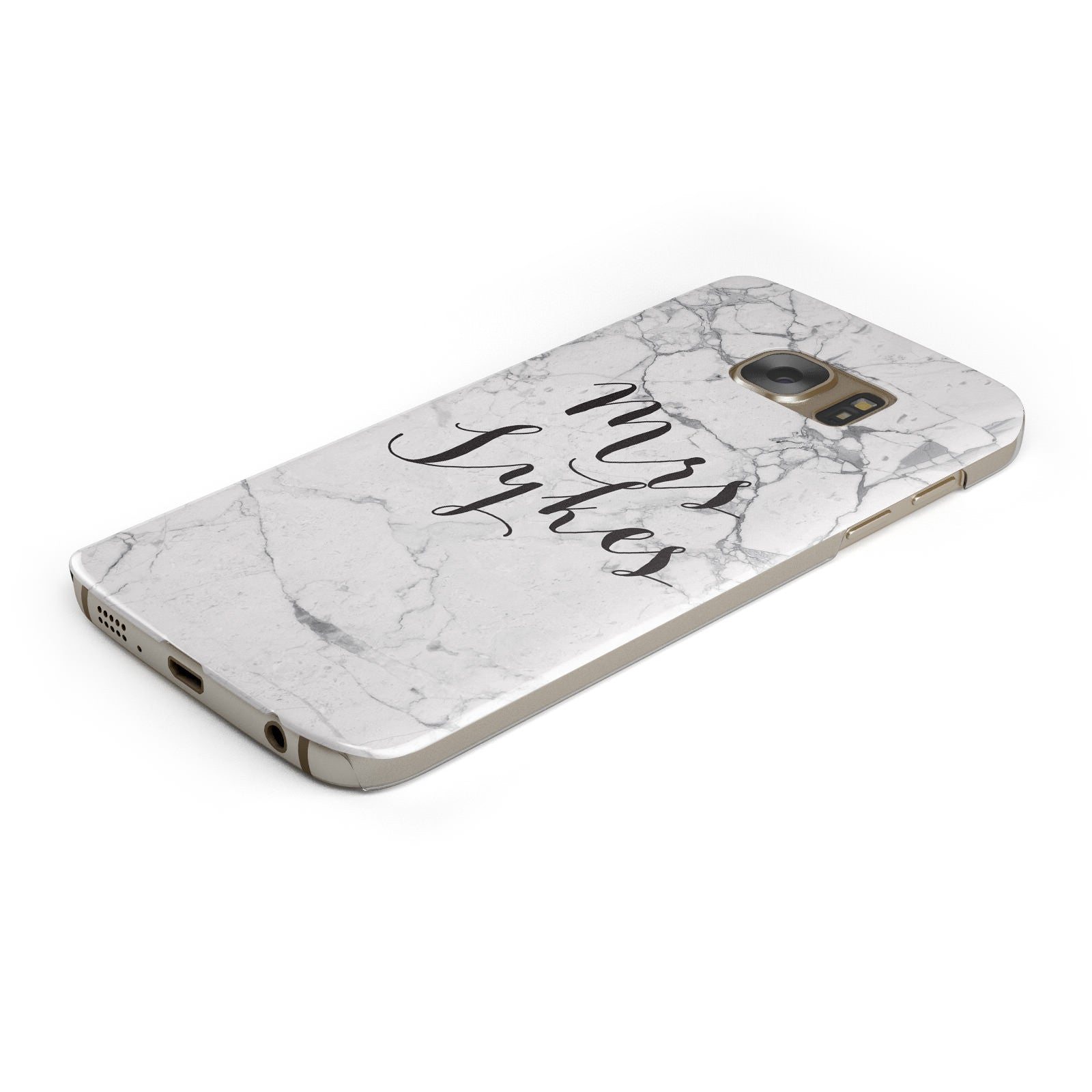 Surname Personalised Marble Samsung Galaxy Case Bottom Cutout