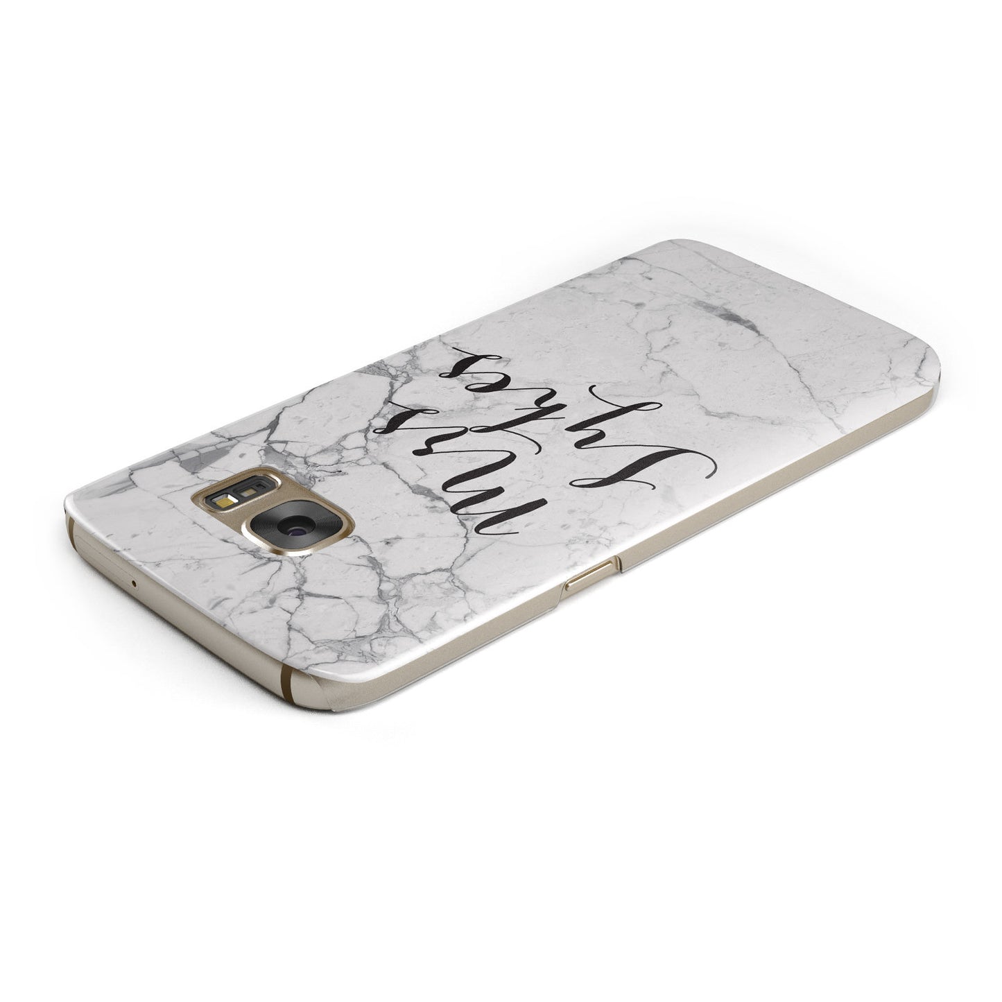 Surname Personalised Marble Samsung Galaxy Case Top Cutout