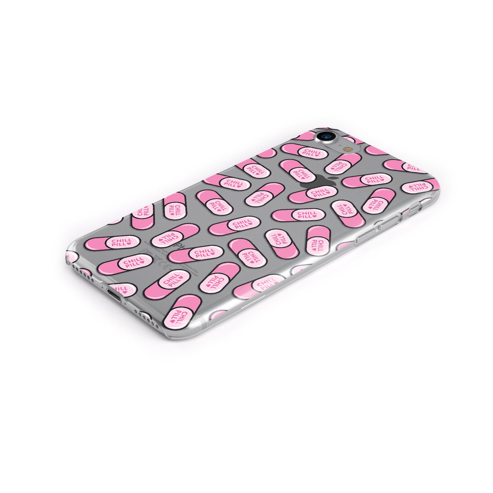 Take A Chill Pill Transparent Apple iPhone Case Bottom Cutout
