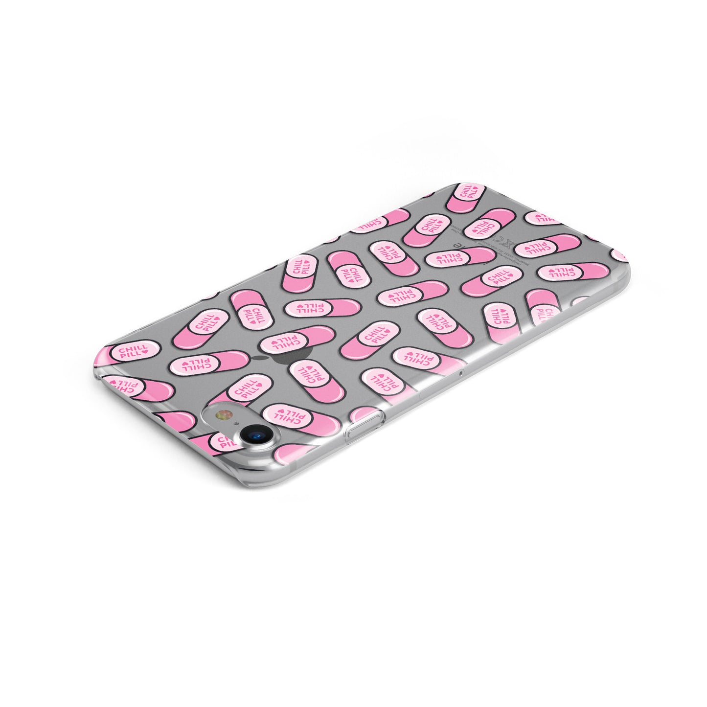 Take A Chill Pill Transparent Apple iPhone Case Top Cutout