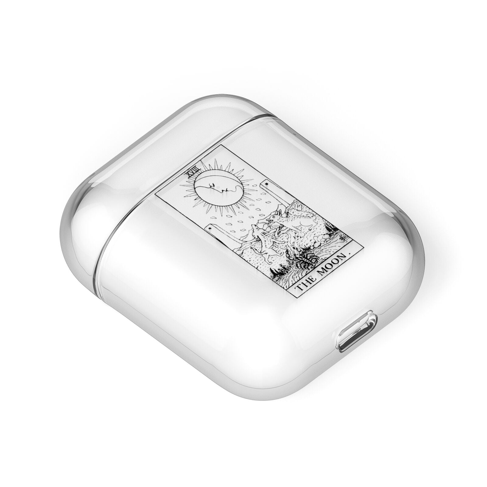 The Moon Monochrome AirPods Case Laid Flat