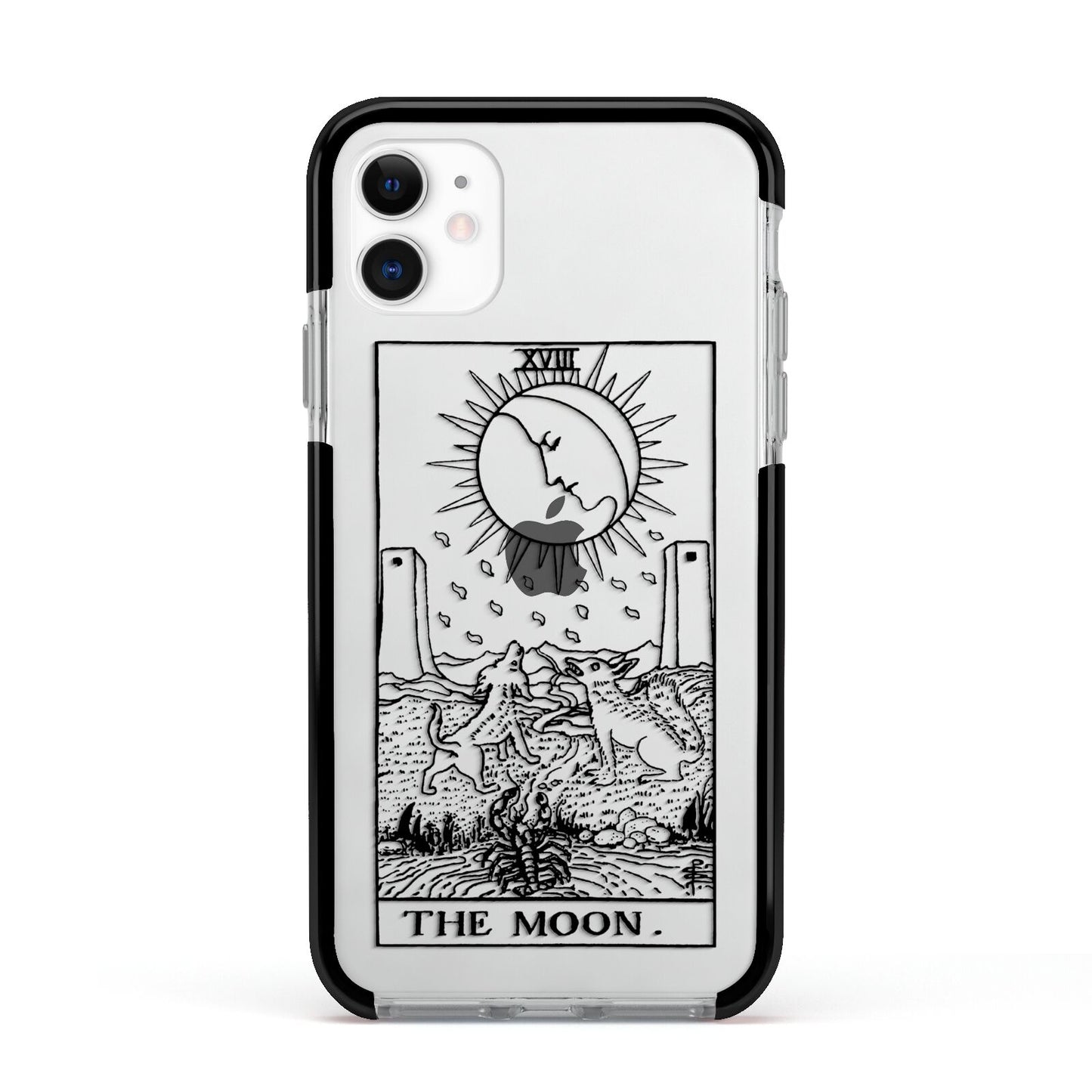 The Moon Monochrome Apple iPhone 11 in White with Black Impact Case