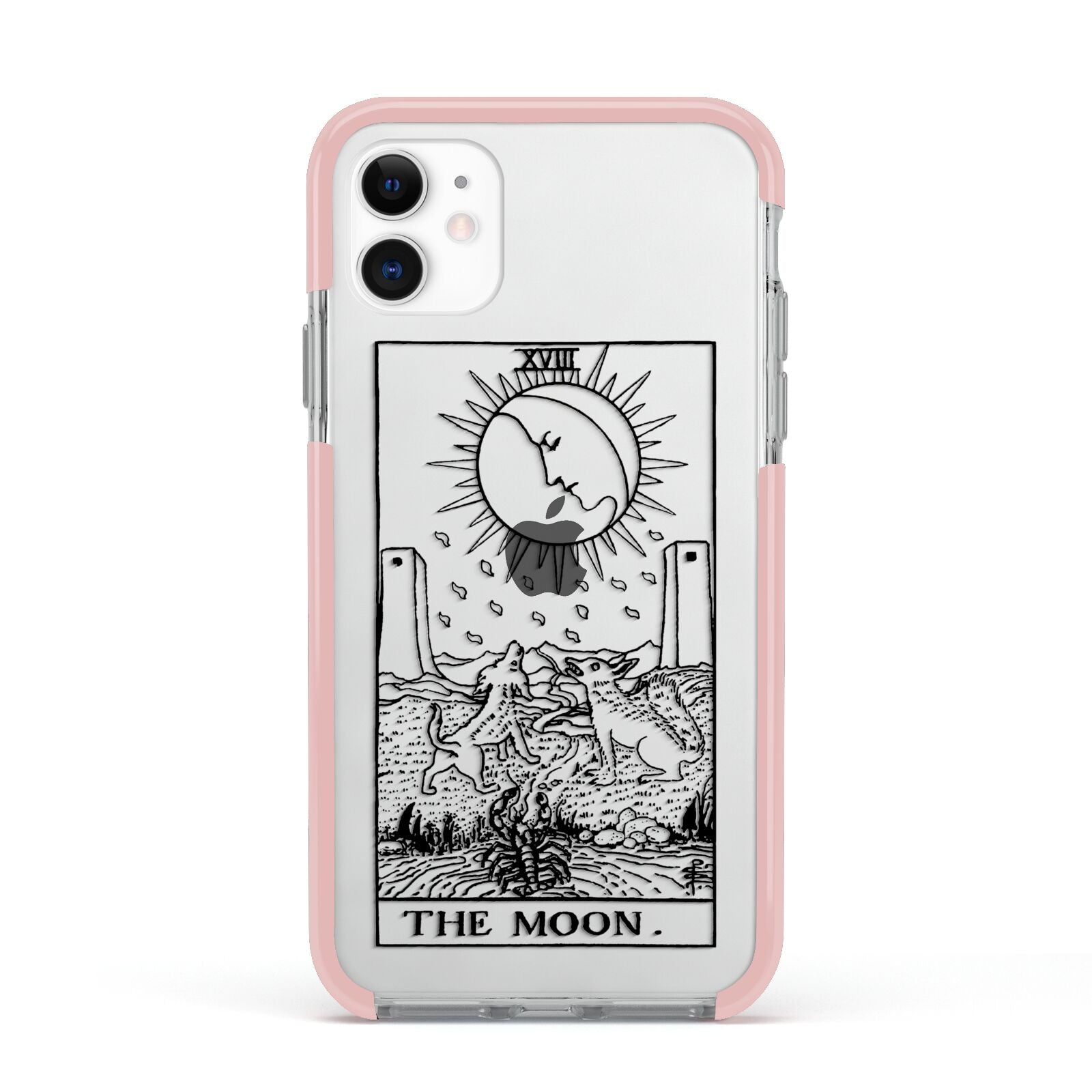 The Moon Monochrome Apple iPhone 11 in White with Pink Impact Case