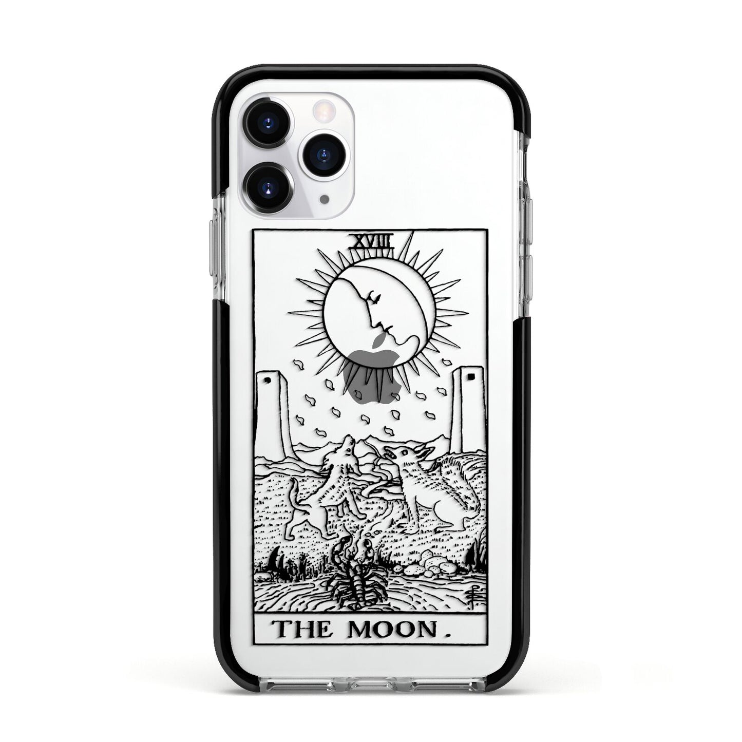 The Moon Monochrome Apple iPhone 11 Pro in Silver with Black Impact Case