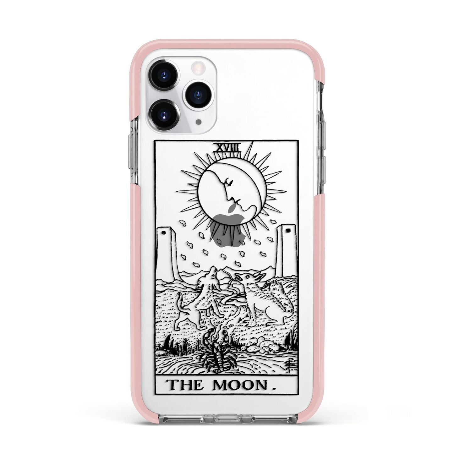 The Moon Monochrome Apple iPhone 11 Pro in Silver with Pink Impact Case