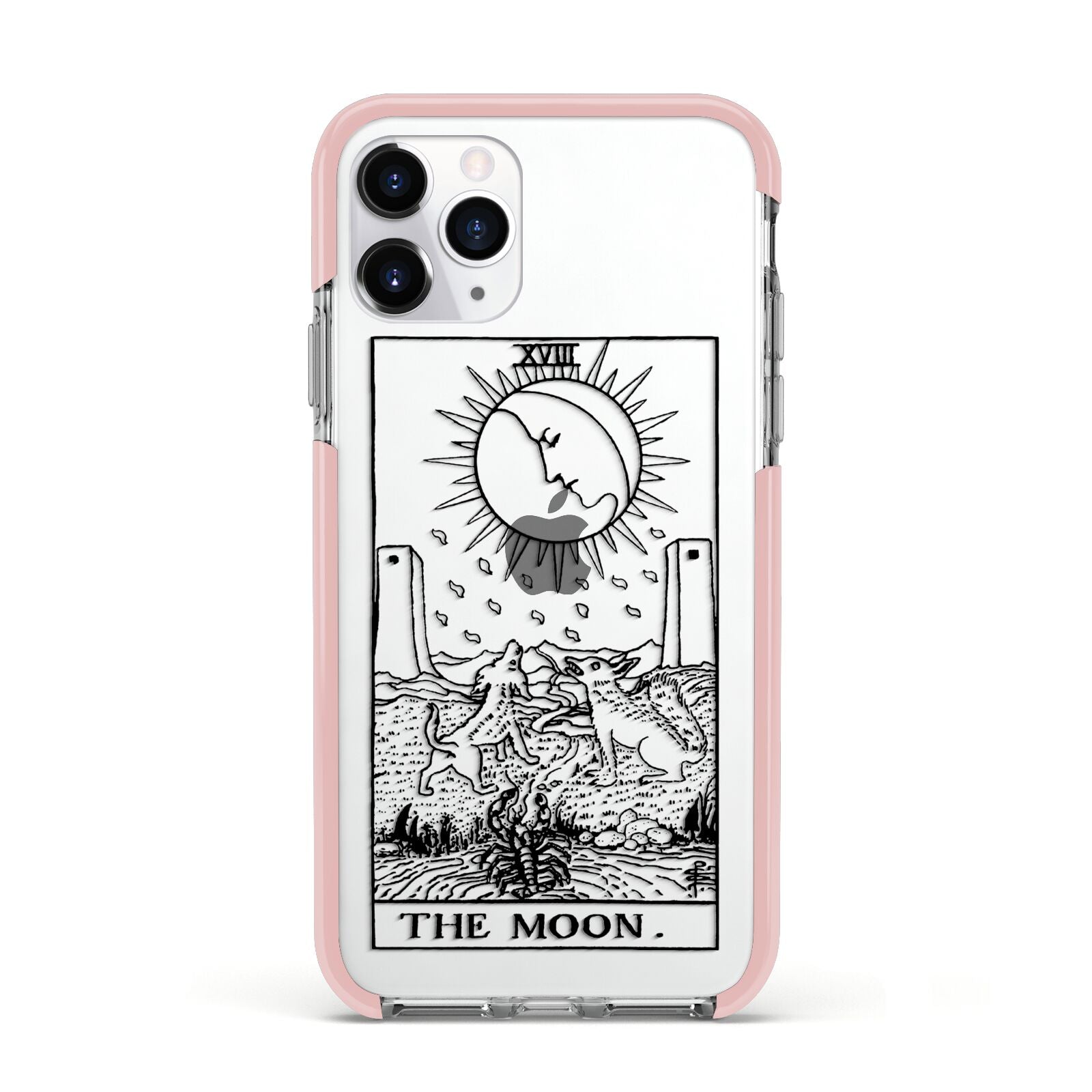 The Moon Monochrome Apple iPhone 11 Pro in Silver with Pink Impact Case