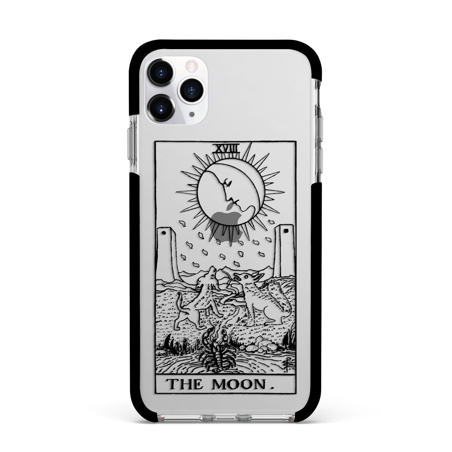 The Moon Monochrome Apple iPhone 11 Pro Max in Silver with Black Impact Case