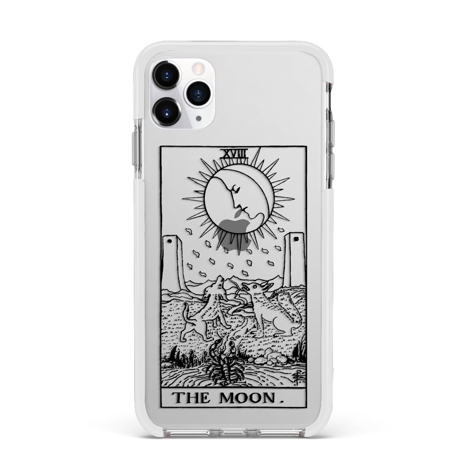 The Moon Monochrome Apple iPhone 11 Pro Max in Silver with White Impact Case