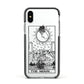 The Moon Monochrome Apple iPhone Xs Impact Case Black Edge on Silver Phone