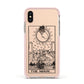 The Moon Monochrome Apple iPhone Xs Impact Case Pink Edge on Gold Phone