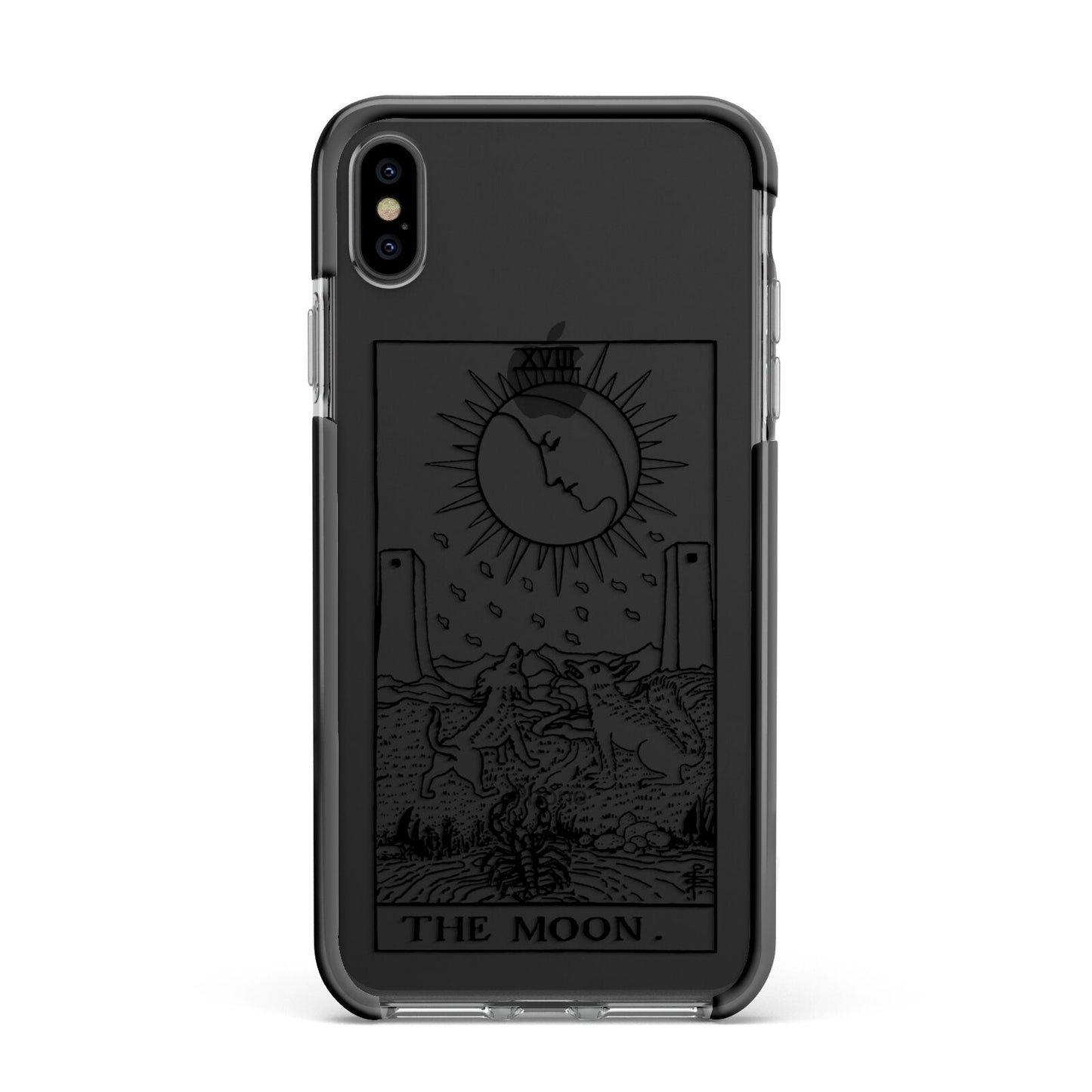The Moon Monochrome Apple iPhone Xs Max Impact Case Black Edge on Black Phone