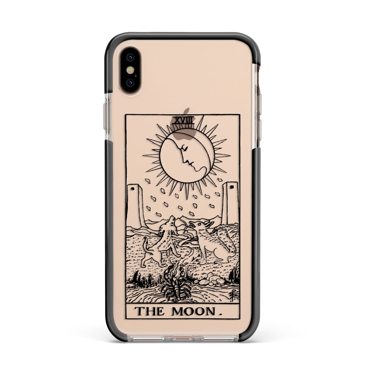 The Moon Monochrome Apple iPhone Xs Max Impact Case Black Edge on Gold Phone