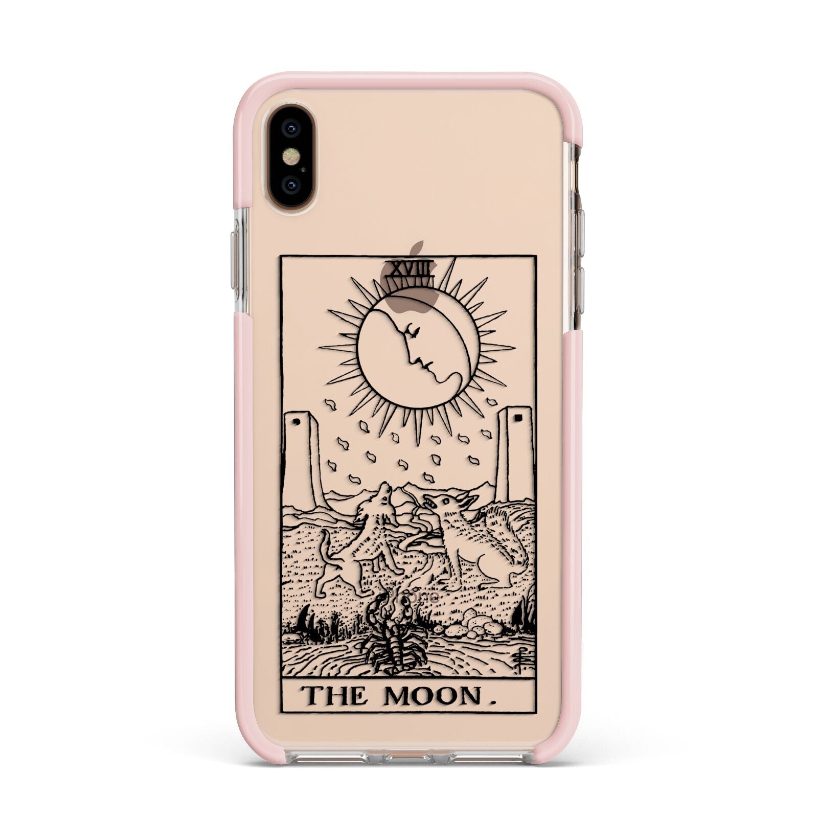 The Moon Monochrome Apple iPhone Xs Max Impact Case Pink Edge on Gold Phone