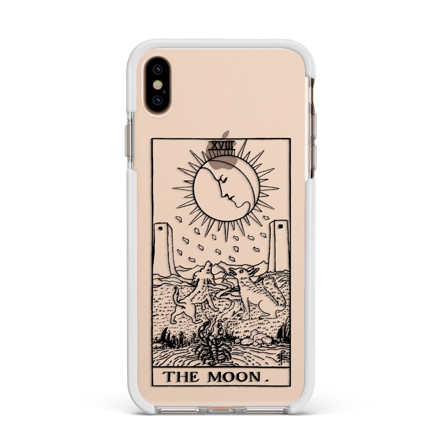 The Moon Monochrome Apple iPhone Xs Max Impact Case White Edge on Gold Phone